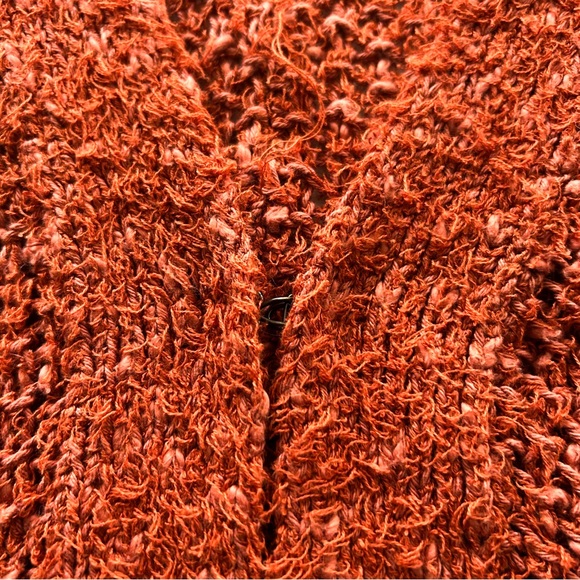 Free People Oh La La Cardigan Burnt Orange Open Knit Oversized L - Picture 14 of 15